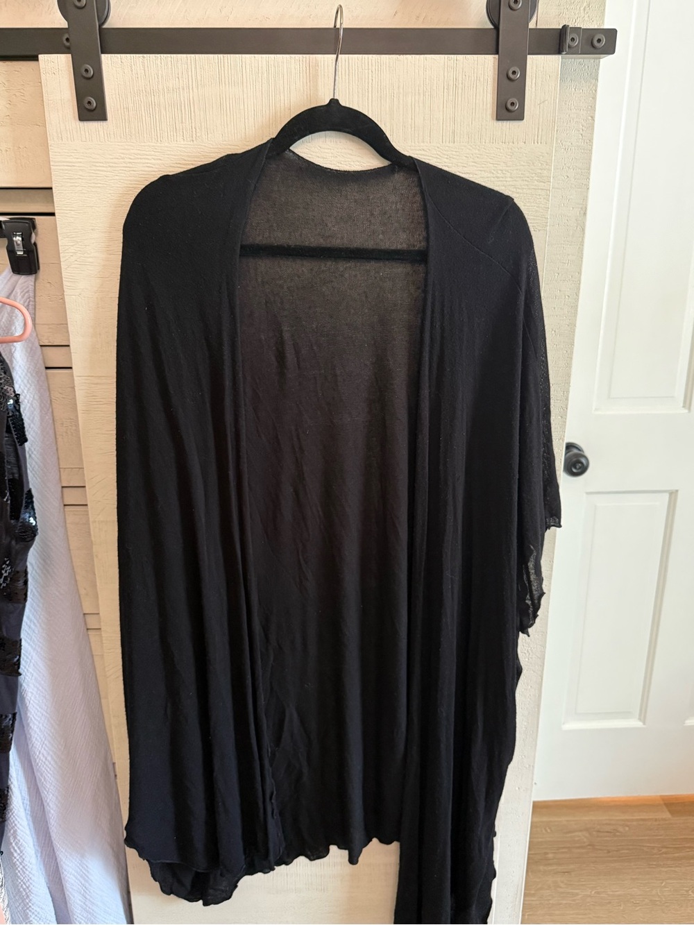 Black Draped Women's Cardigan